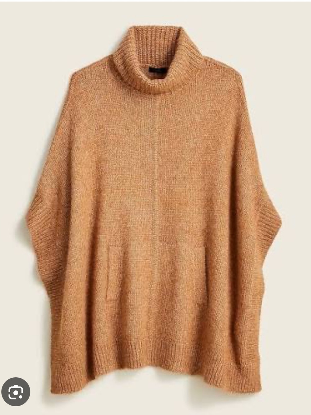J. Crew Cozy Camel Turtleneck Poncho Sweater - Women. Size XS/ S. Style BA411